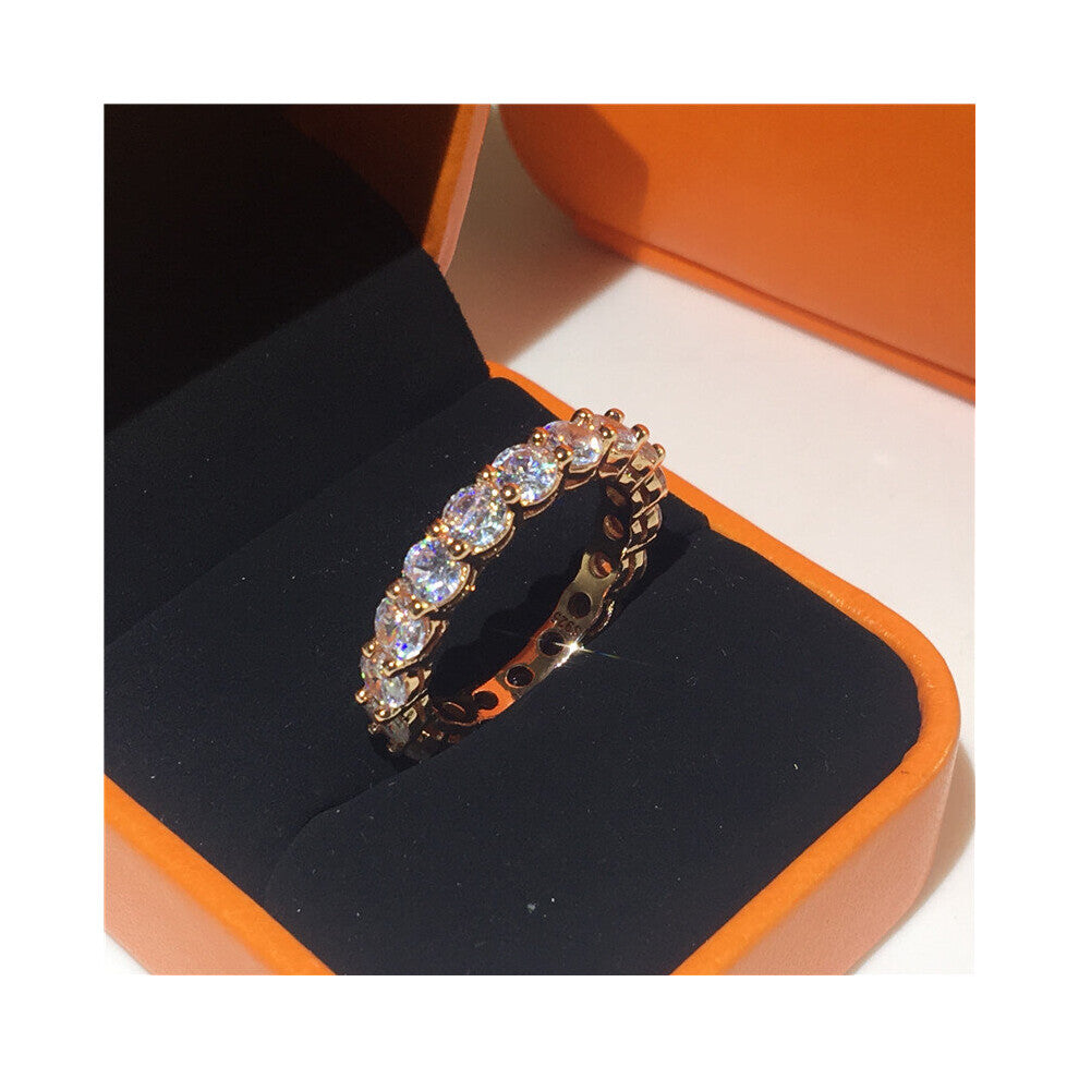 Eternity Filled Ring 4mm Lab Diamond cz Engagement Wedding Rings for women men Party Jewelry Gift