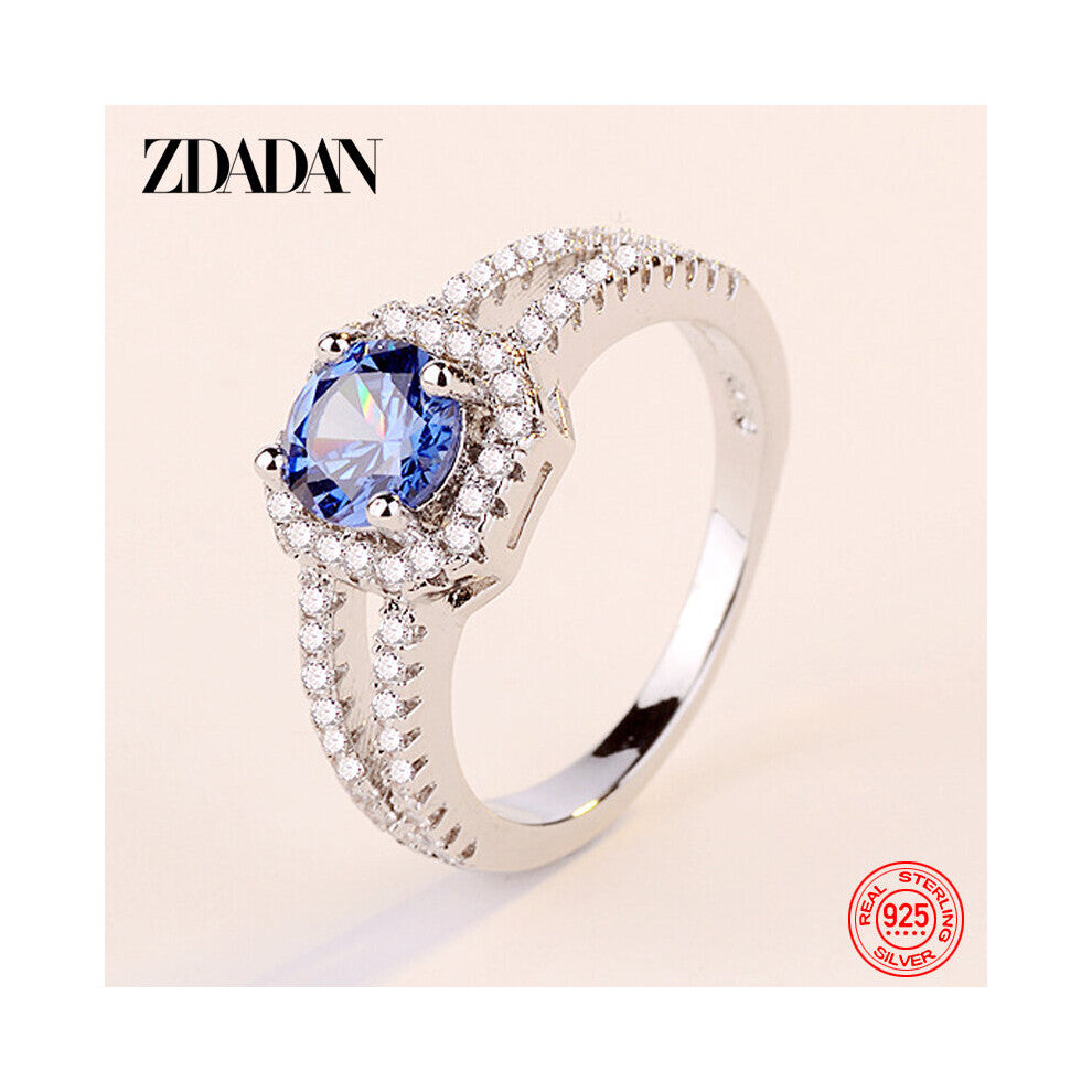 925 Sterling Silver Charm Crystal CZ Ring For Women Wedding Engagement Jewelry Gift