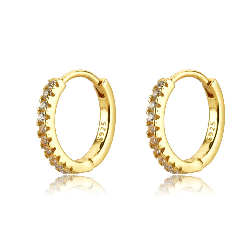 925 Sterling Silver Type Small Charm Pendiente Dangle Pendant Hoops Piercing Zircon Pendiente Jewelry