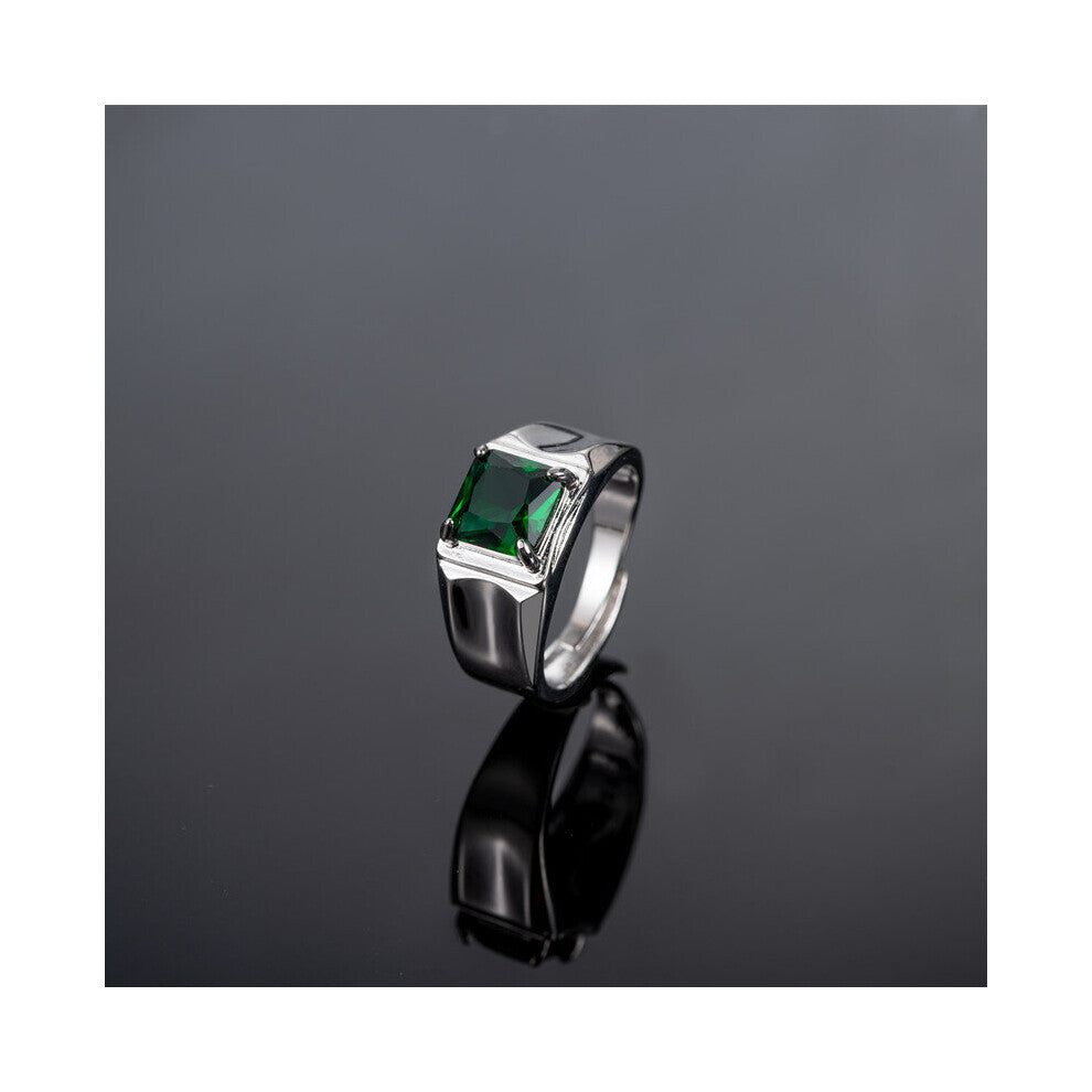 Men Women Rings 925 Silver Jewelry with Cubic Zirconia Gemstone Open Finger Ring for Wedding Engagement Party Ornaments