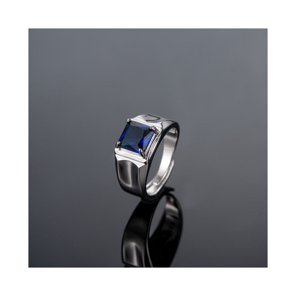 Men Women Rings 925 Silver Jewelry with Cubic Zirconia Gemstone Open Finger Ring for Wedding Engagement Party Ornaments