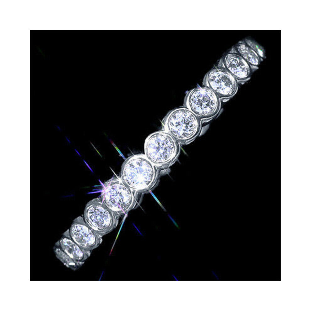 Eternity Promise ring 925 Sterling silver Pave AAAAA cz Engagement Wedding Band Rings for women Bridal Party Jewelry