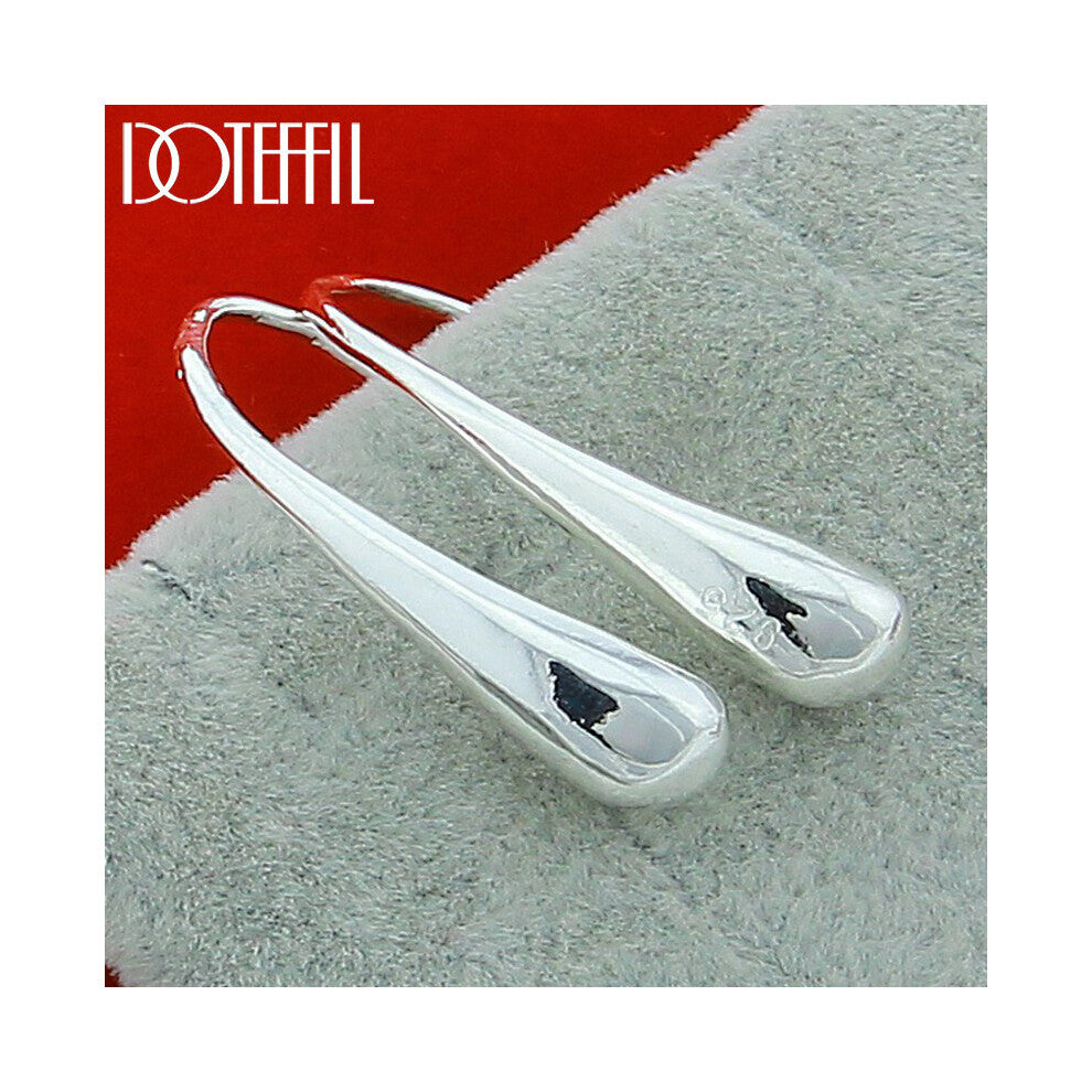 925 Sterling Silver Water Droplets-Raindrops Stud Earrings For Woman Wedding Engagement Party Charm Jewelry