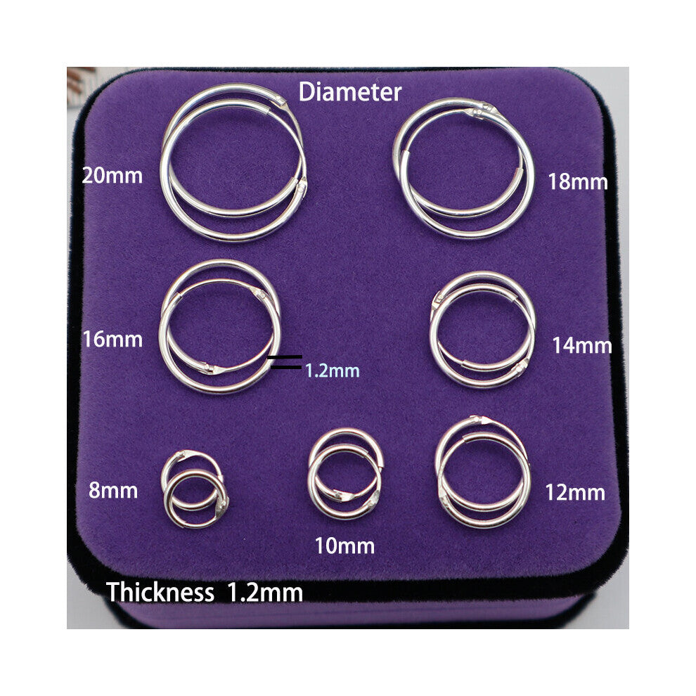 Medium 925 Sterling Silver Small Hoop Earrings For Women Ear Bone Buckle Round Circle Earrings Hoops Ear Rings Earings Jewelry