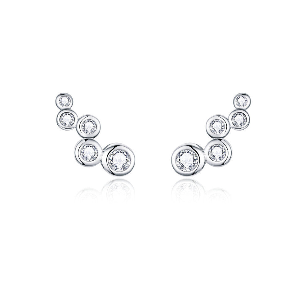 Bubble Long Stud Earrings for Women Geometric 925 Sterling Silver Jewelry Statement Engagement Gift BSE235