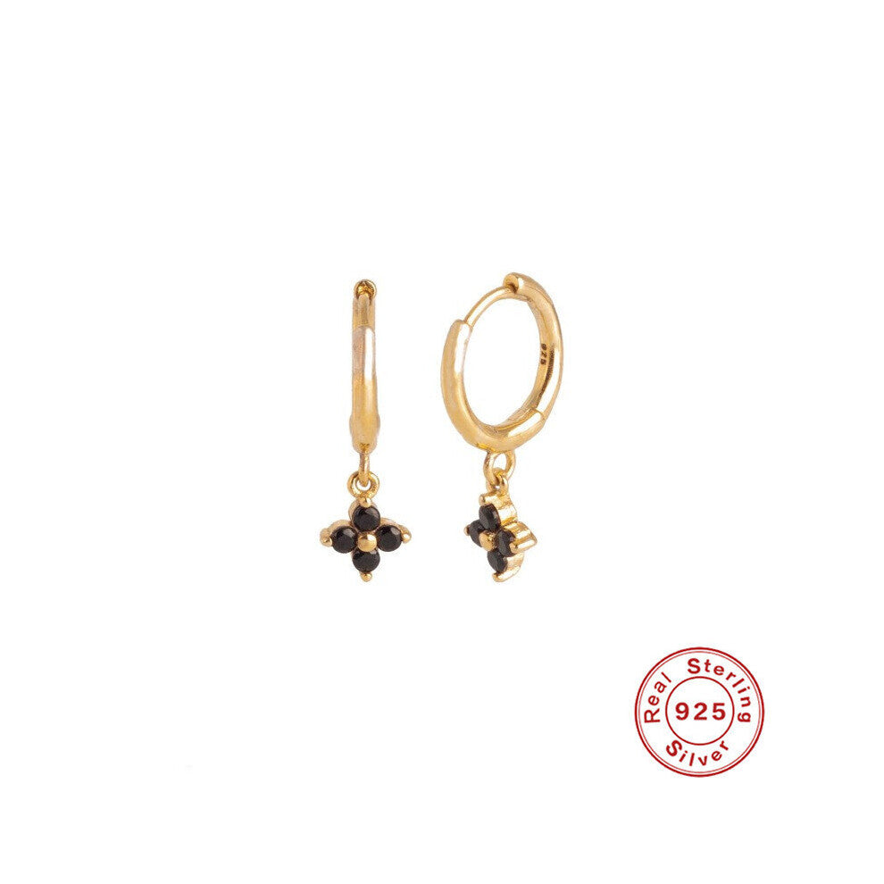 Hoops Earrings For Women 925 Sterling Silver Star Cross Water Drop Zircon Earrings Pendientes Wedding?Jewelry