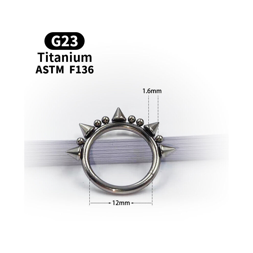 Titanium G23 Cone Spike Horseshoe Circular Septum Nose Ring Surgical Nipple Hoops Nose Septum Eyebrow Ear Piercing Body Jewelry