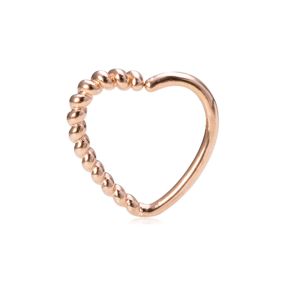1PC Heart Moon Brass Zircon Nose Ring Nostril Hoop Copper Daith Tragus Cartilage Earring Hoops Septum Piercing Jewelry for Women