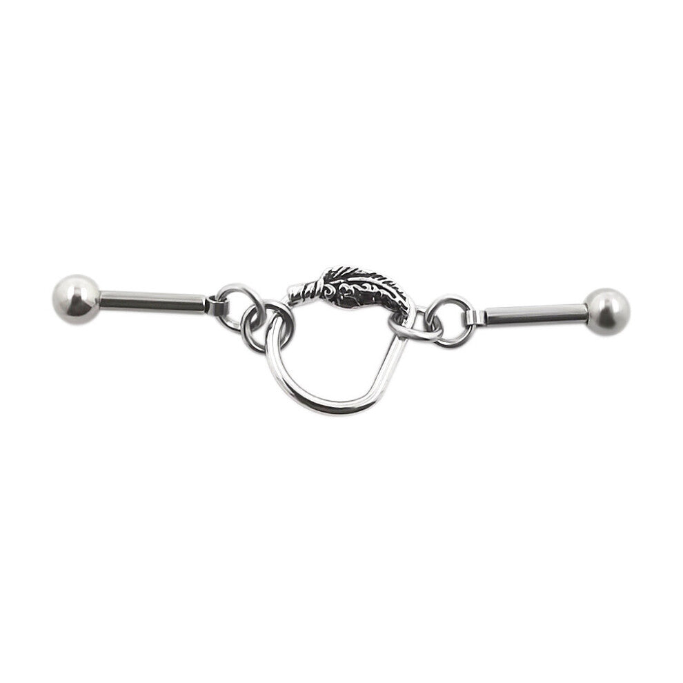 14G Heart Industrial Barbell Piercing Stainless Steel Bar Star Industrial Piercing Handcuffs Cat Cartilage Earring Jewelry
