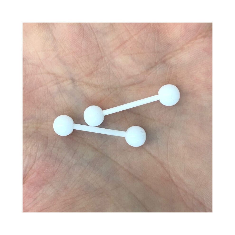 2pcs 14G 16mmCandy Plastic Tongue Piercing Balls Soft Acrylic Barbell Nipple Piercing Tongue Rings Bars Party Jewelry