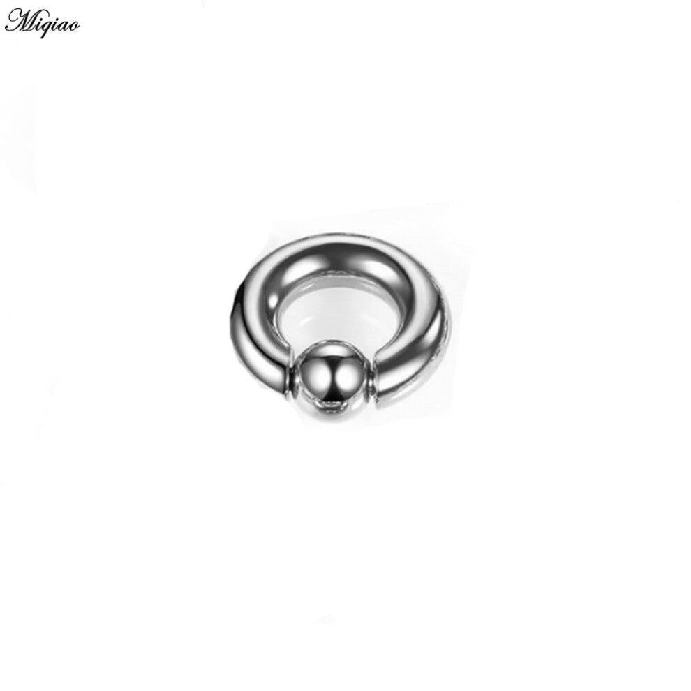 (Multicolour) Miqiao 1pcs Stainless Steel Ear Piercing Weights Stretcher Expander 1.2-10mm Ear Gauge BCR Ball Closure Nose Septum Ring Jewelry