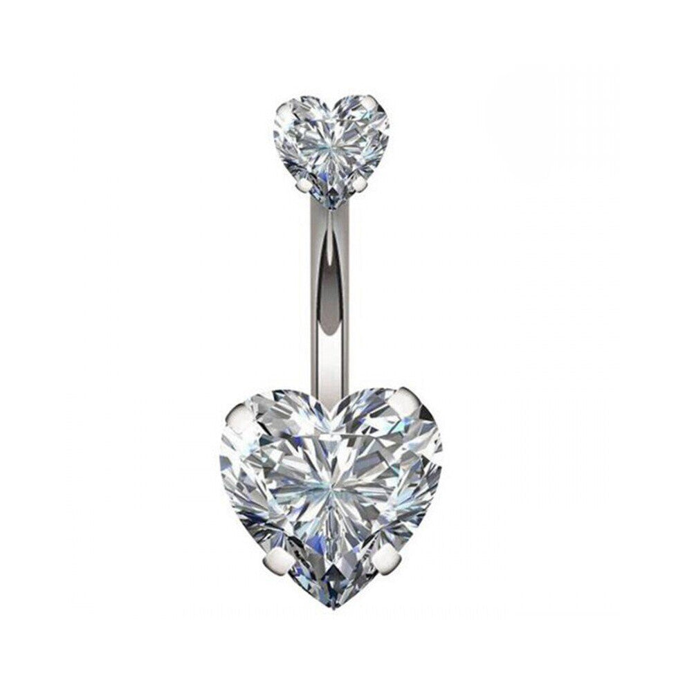 Surgical Steel Crystal Zircon Flower Heart Dollar Letter Eye Pendant Belly Button Piercing Ring Belly Button Ring Body Jewelry
