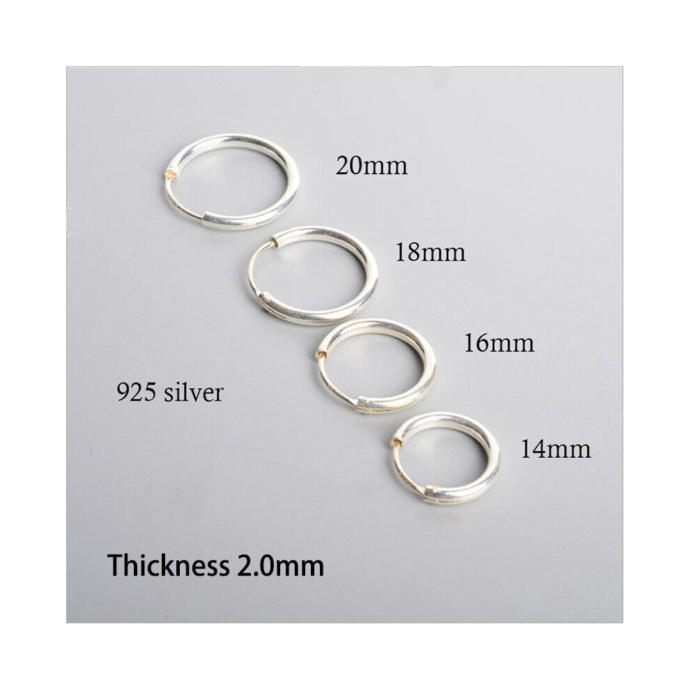 925 Sterling Silver Bold Hoop Earrings For Women Men Thicker Than Normal Round Circle Earrings Hoops Ear Rings Earings Jewelry
