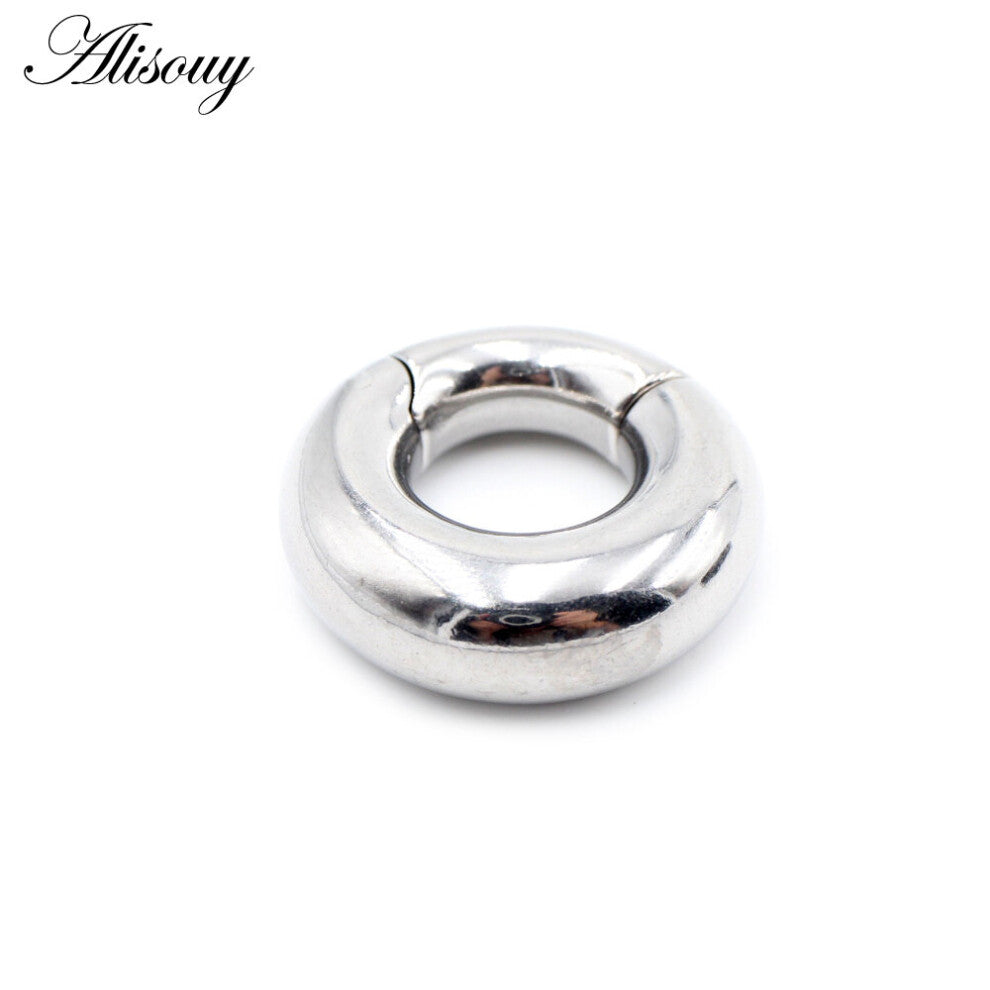 (Black) 1PC Punk 316L Stainless Steel Magnetic Ear Weights Expander Stretcher Plugs Tunnels Gauge Earring Body Piercing Jewelry