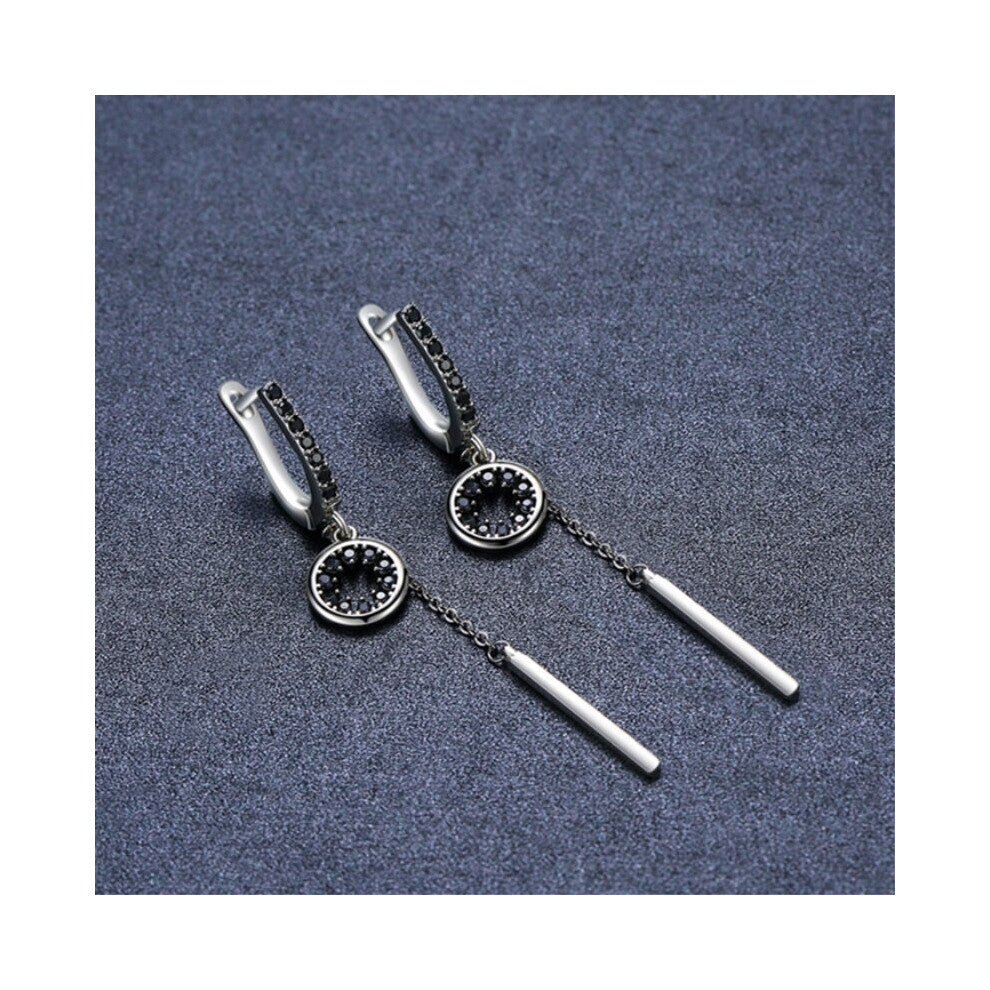 Awn Hoop Earrings for Women Classic Silver Spinel Engagement Jewelry I214