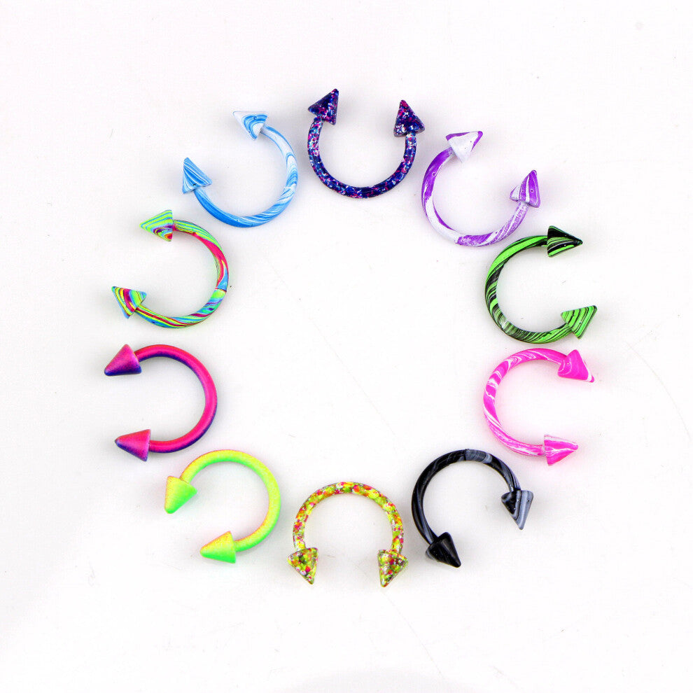 Cone Spike Horseshoe Circular Ring Stainless Steel Labret Nipple Hoops Nose Septum Eyebrow Piercing Body Jewelry 8mm Nipple Ring
