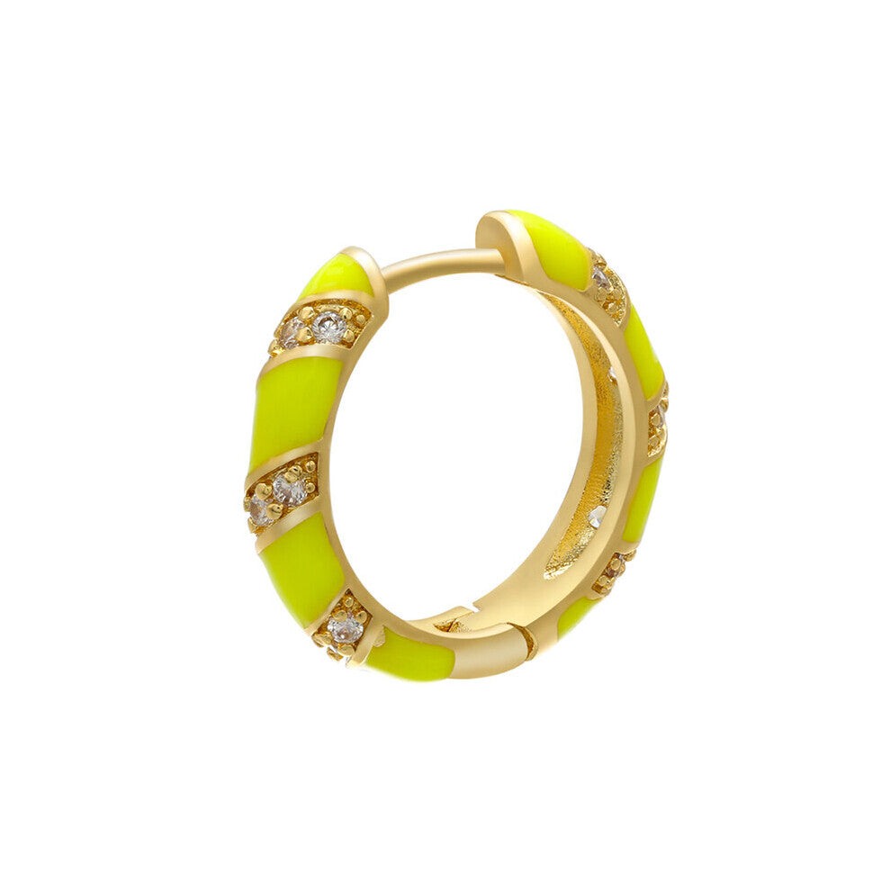 1piece Round Enamel hoop earring CZ crystal women earrings smaller-bigger earring hoops Jewelry VE270