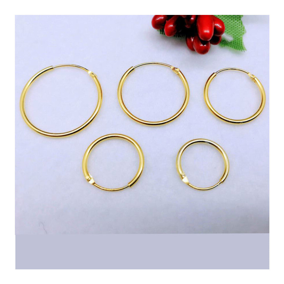 Golden 925 Sterling Silver Hoop Earrings Plated With For Women Men Round Circle Earrings Hoops Ear Rings Earings Jewelry