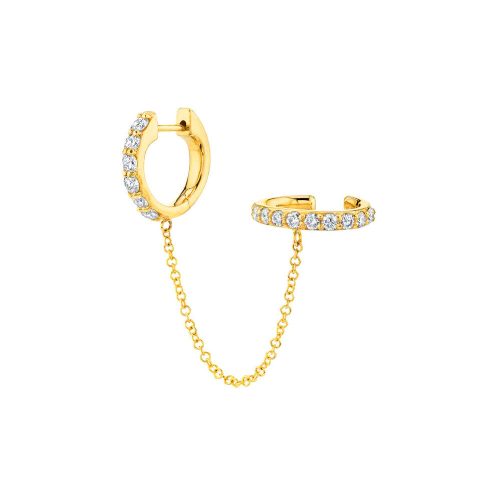 Real 925 Sterling Silver Hoop Earrings for Women Piercing Earings Diamond Hoops Earring Chain Jewelry pendientes Brincos