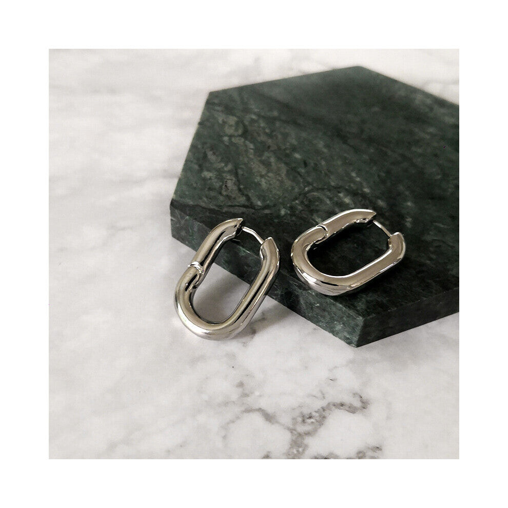 Selling French O Shaped Hoop Earrings Women's Chunky Hoops Geometrical Brass Earrings Minimalist