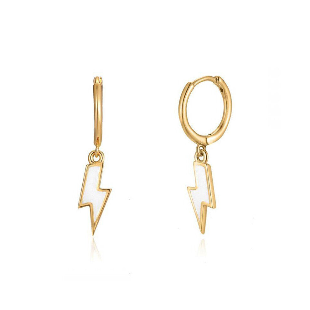 Pendant Pendientes Plata 925 Lightning Fancy Diamond Moon Star Enamel 925 Sterling Silver Hoops Earrings For Women