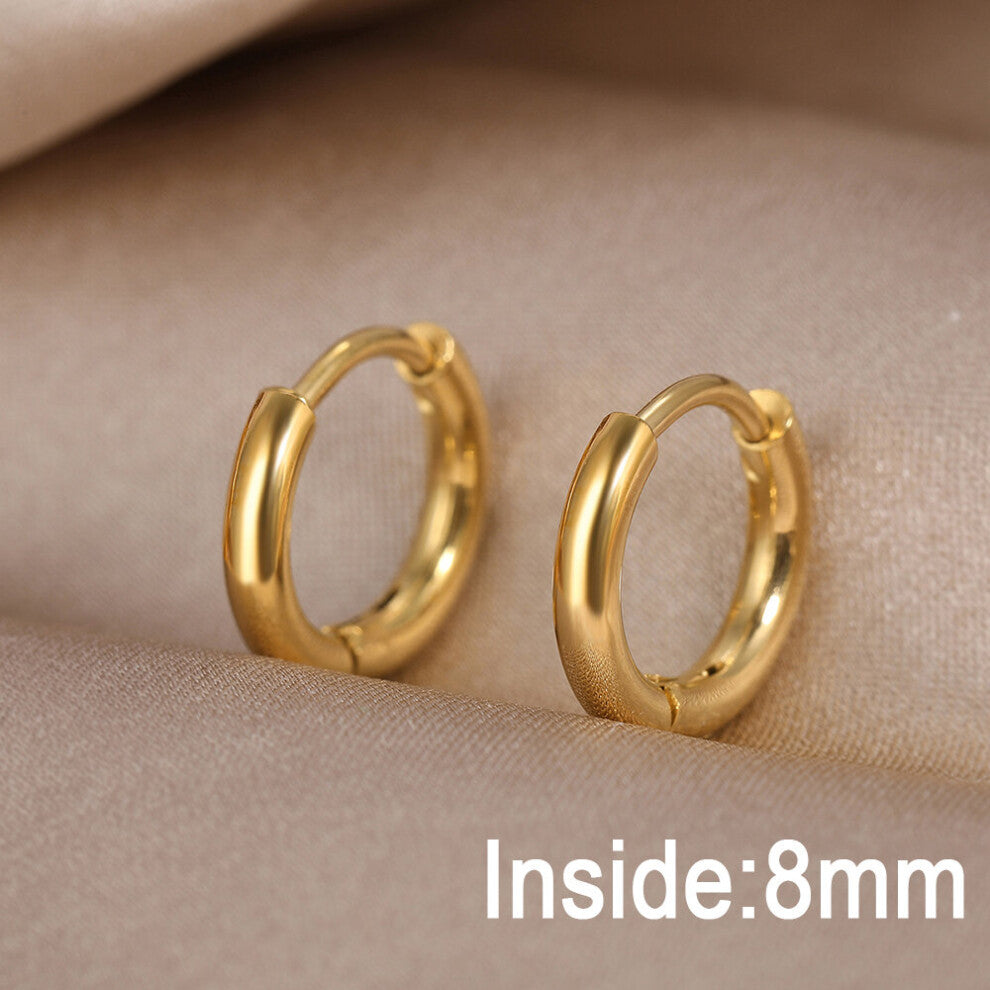 Stainless Steel Earrings Minimal Glossy Hoop Earrings For Women Jewelry Tiny Cartilage Piercing Accessory Gift