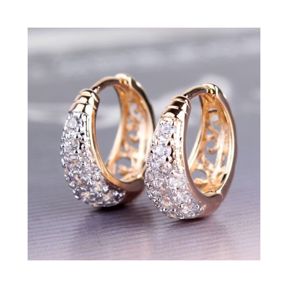 Inlaid Crystal Cubic Zirconia Ladies Earrings Cartilage Dainty Huggie Hoops Silver Ear Rings for Women