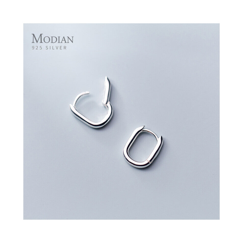 Oval Sparkling Hoop Earrings 100% 925 Sterling Silver Charm Hoops Ear For Women Christmas Gift Jewelry