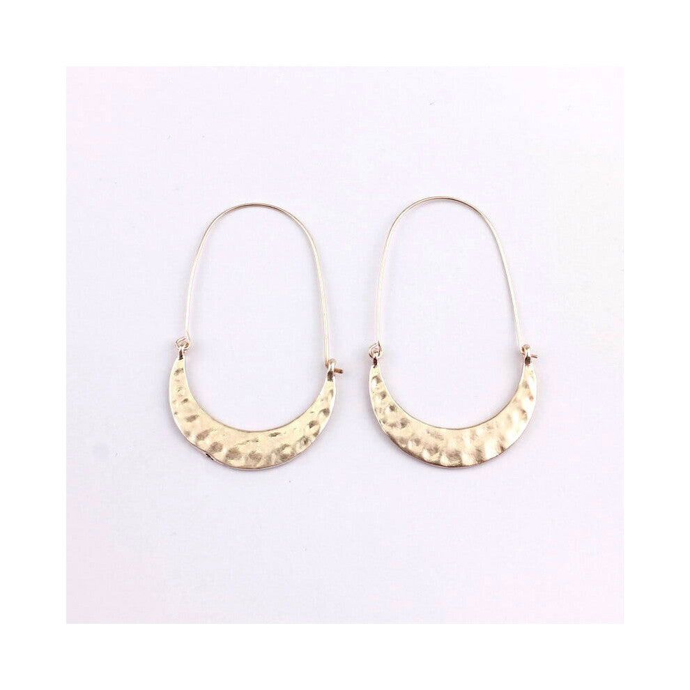 Hammered Metallic Crescent Hoops Earrings for Women Metal Crescent Hoops Women Earrings Crescent Hoops