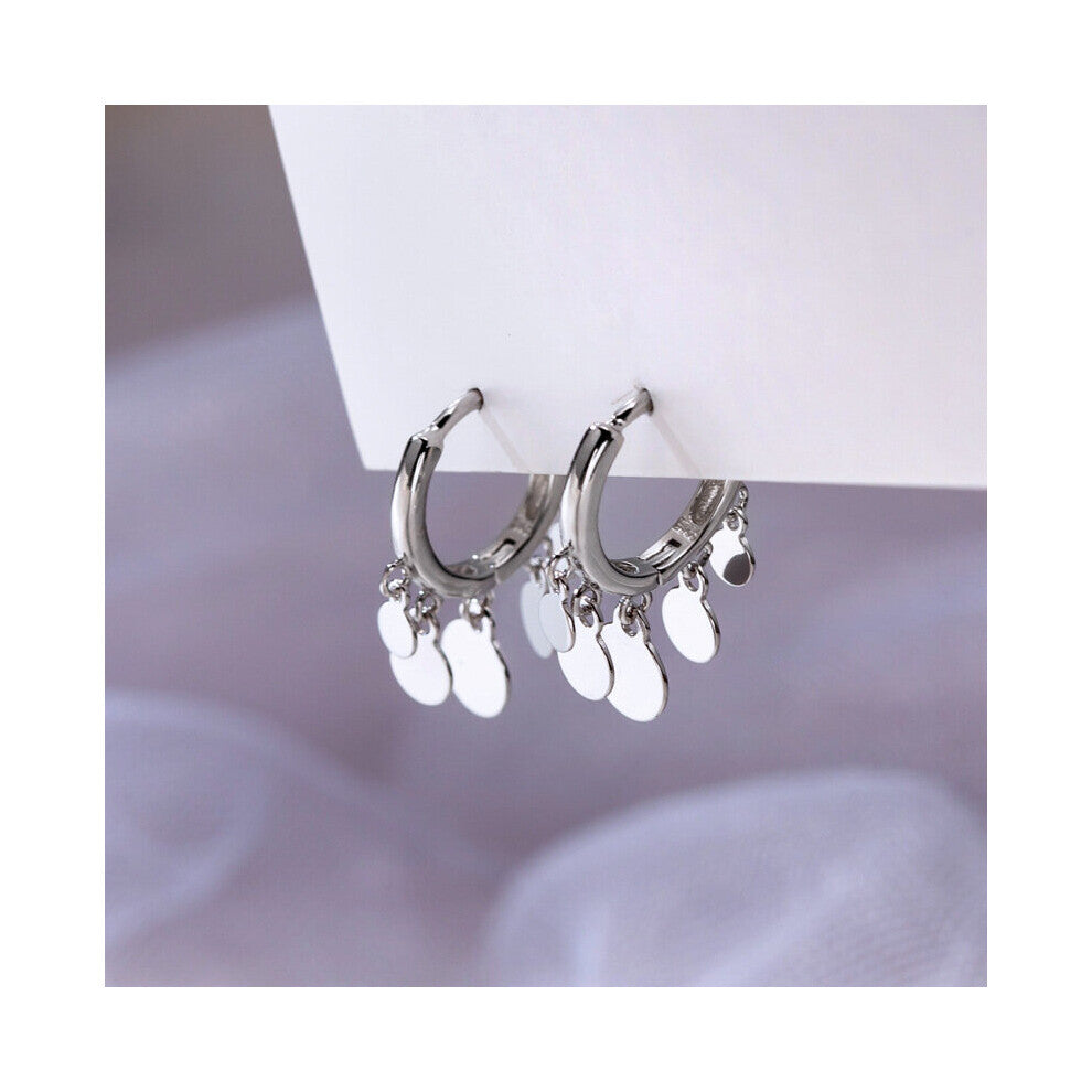 Silver Copper Heart Circle Huggie hoops Earrings Female Minimalist Filled French Hip hop Ear Buckles