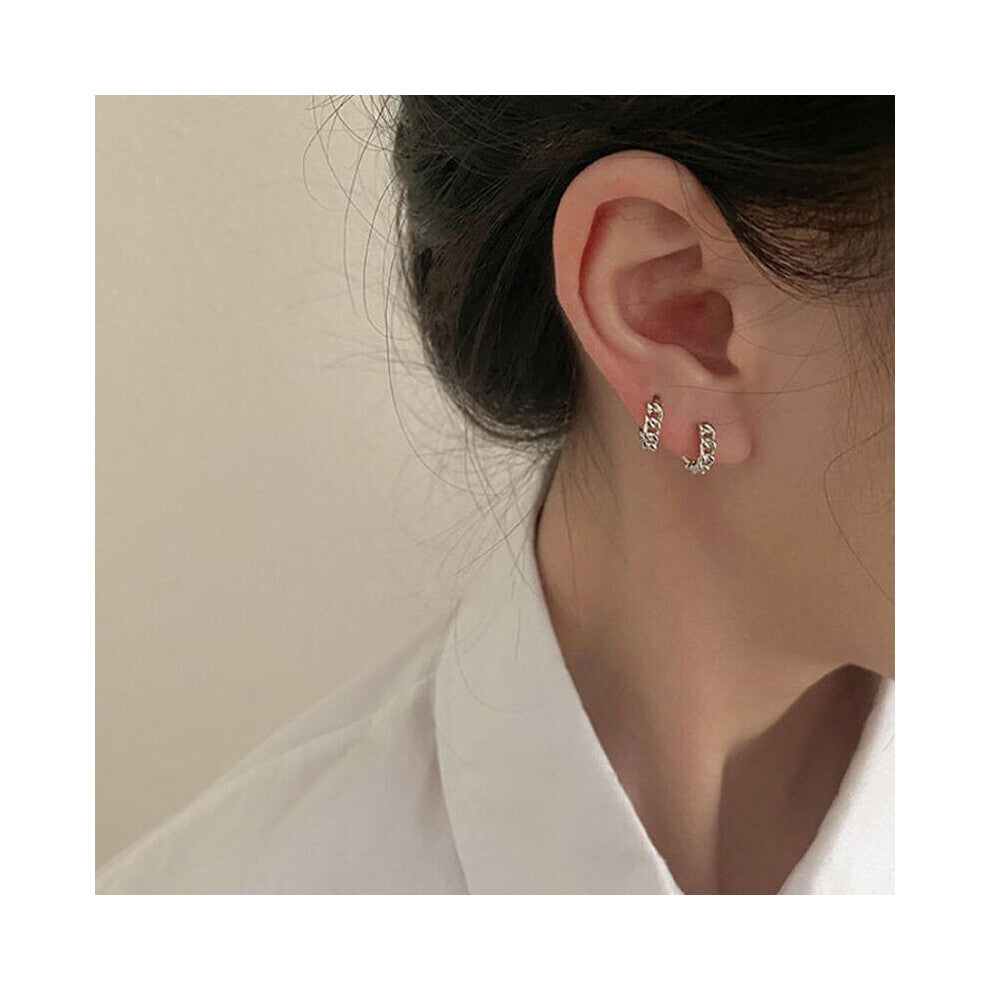Silver Earrings For Women-Men Small Hoop Earrings Ear Bone aros Tiny Ear Nose Ring Girl aretes ear hoops