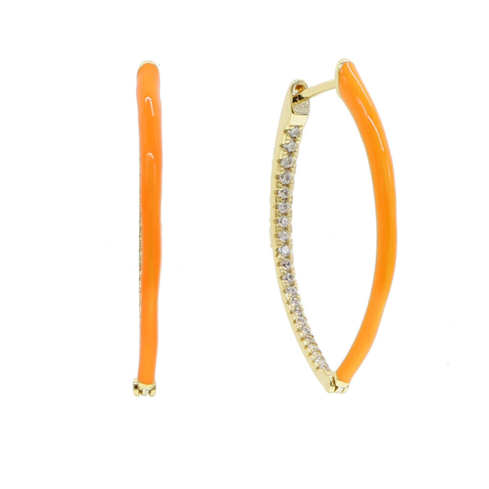 Neon Earrings for Women Gift Colorful Enamel Hoops Earrings Summer Jewelry