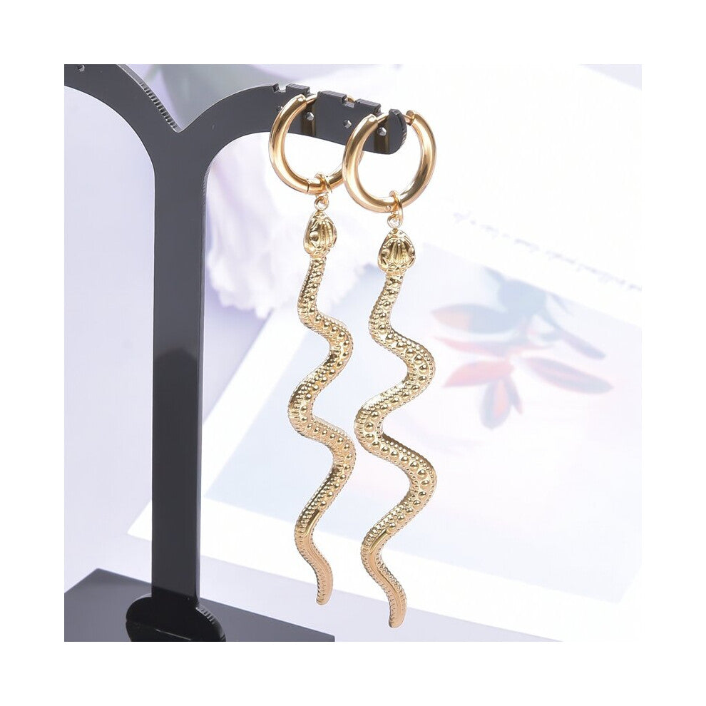 Never Fade Moon Sun Charm Butterfly Snake Earring Hoops Stainless Steel Jewelry-Earrings For Women Men Accessories Vintage