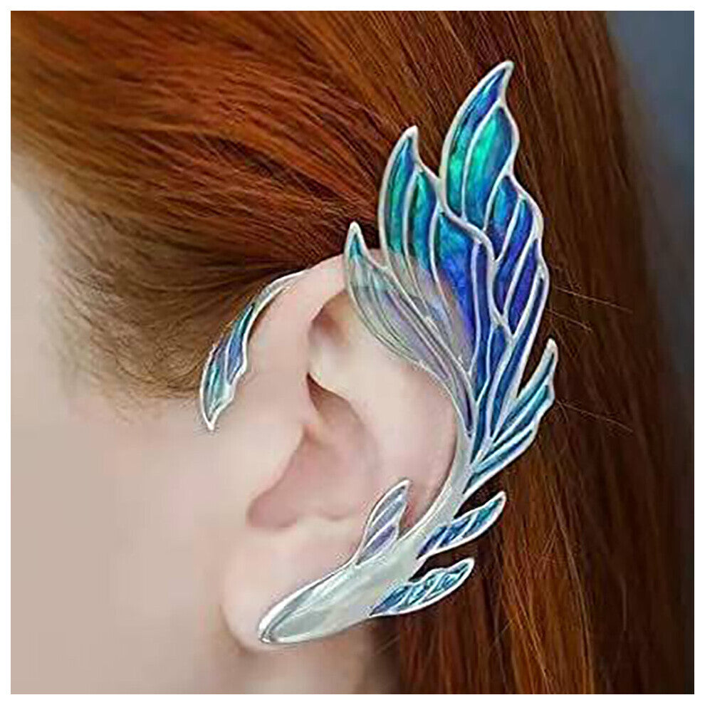 Elf Ear Cuffs Butterfly Clip Earrings Ear Sleeve Pendant Without Perforation Dragon Elven Cosplay Fairy Ear Wrap Cuffs Earrings
