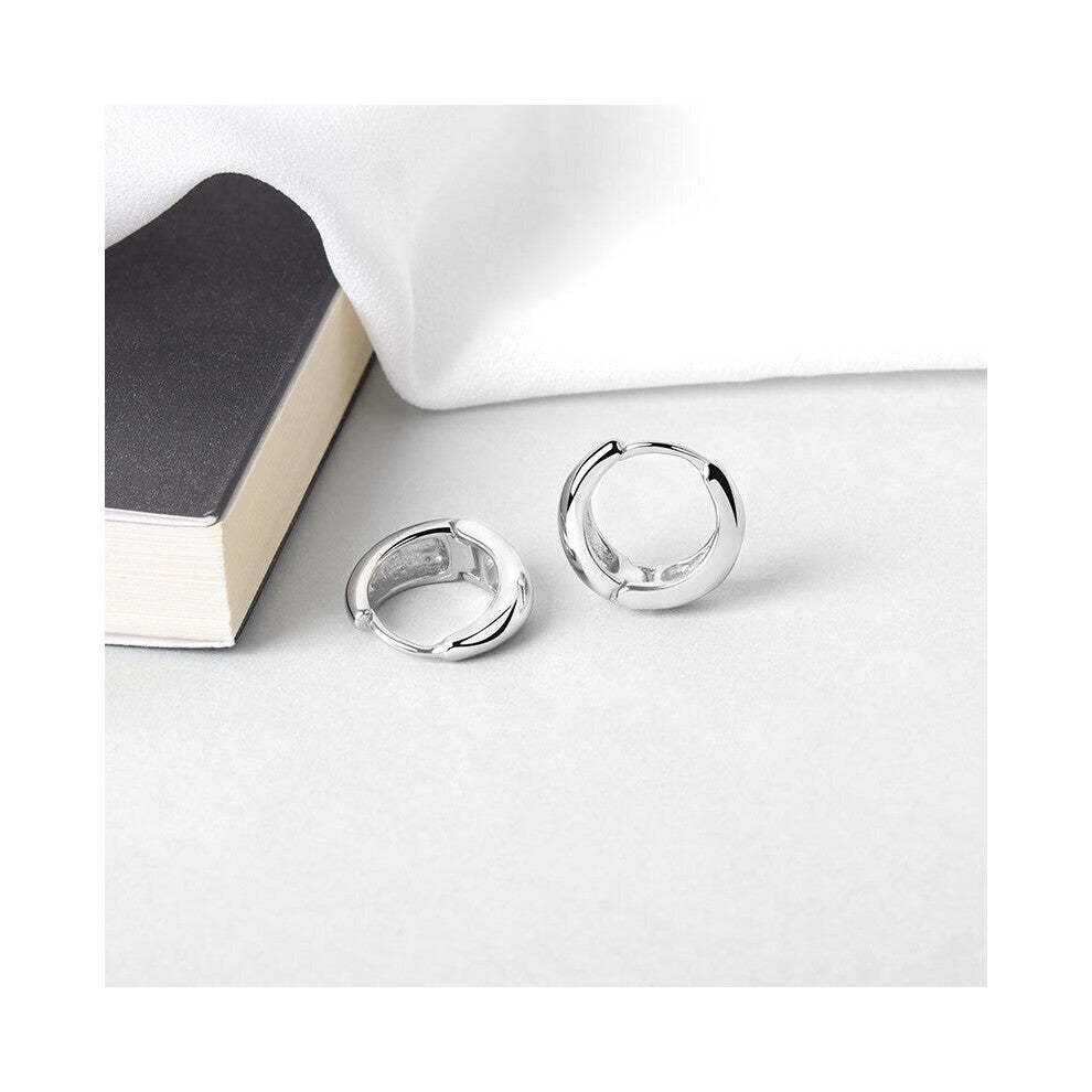 Silver Hoop Earrings for Women Men Geometric Ear Hoops Earrings Party Jewelry S-E1373