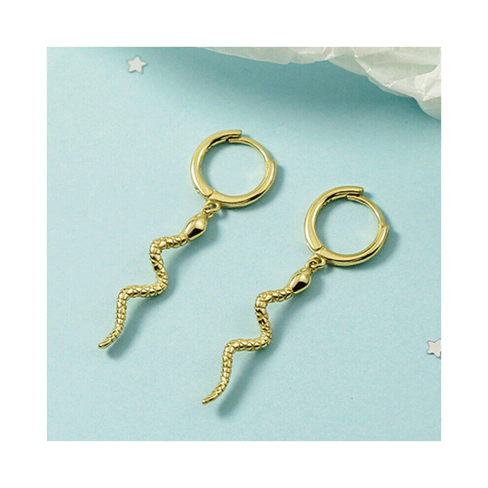 Snake Hoop Earrings for Women Men Animal Pendant Silver Hoops Earring Punk Jewelry Gift Hip Hop Accessories