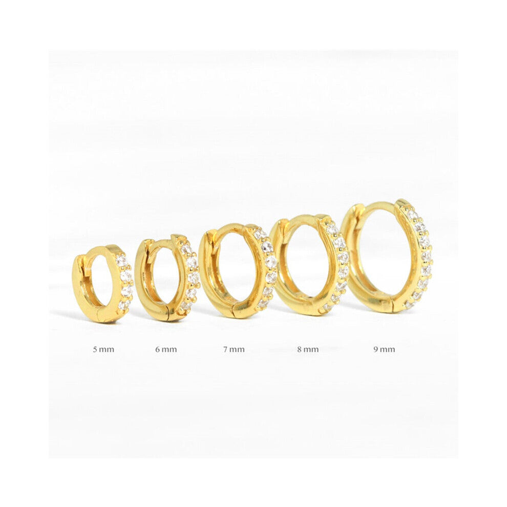 (Rhodium Plated) Small Ear Hoops 925 Sterling Silver Colorful Hoop Earrings for Women Piercing Round Earring Jewelry Pendientes Kolczyki