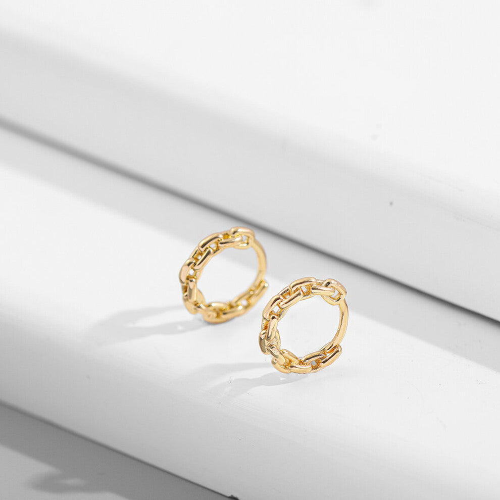 Link Chain Earrings Hoops For Women Vintage Small Round Circle Huggie Earrings Jewelry Brincos