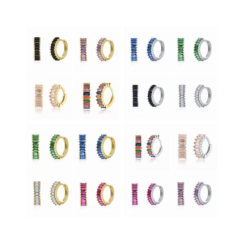 Colorful Zircon Earring Round Green Hoops Earrings For Women Earrings Boucle D?oreille