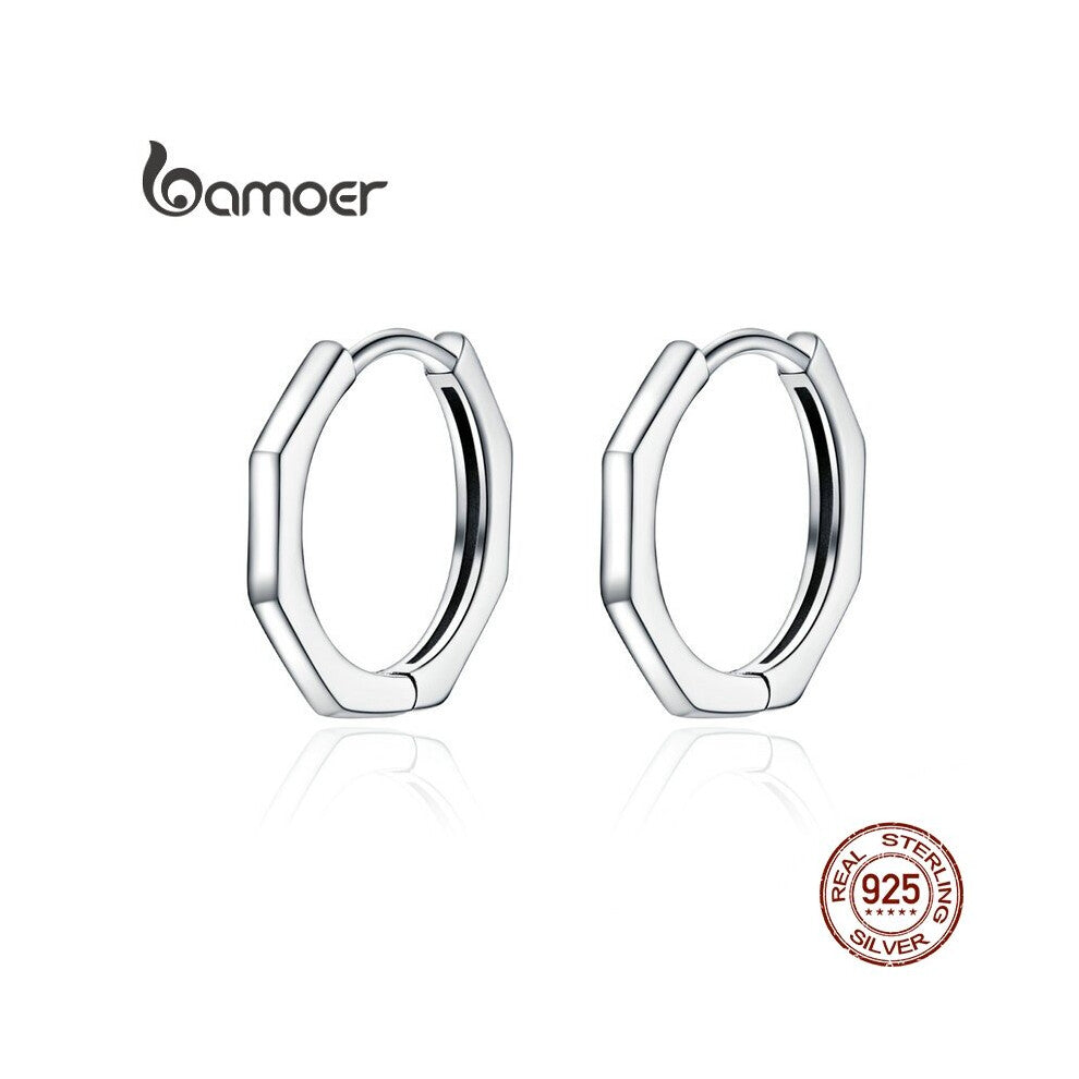 Minimalist Geometric Hoop Earrings for Women 925 Sterling Silver Small Ear Hoops Fine Jewelry SCE622
