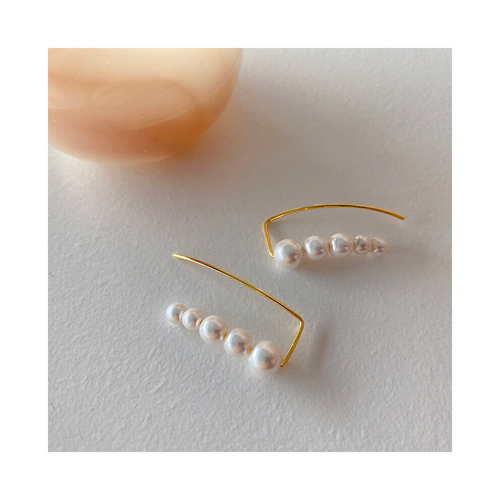 Irregular Pearl Climber Crawler Clip on Earrings For Women Charms Bead Pearls Earcuff With Piercing Jewelry