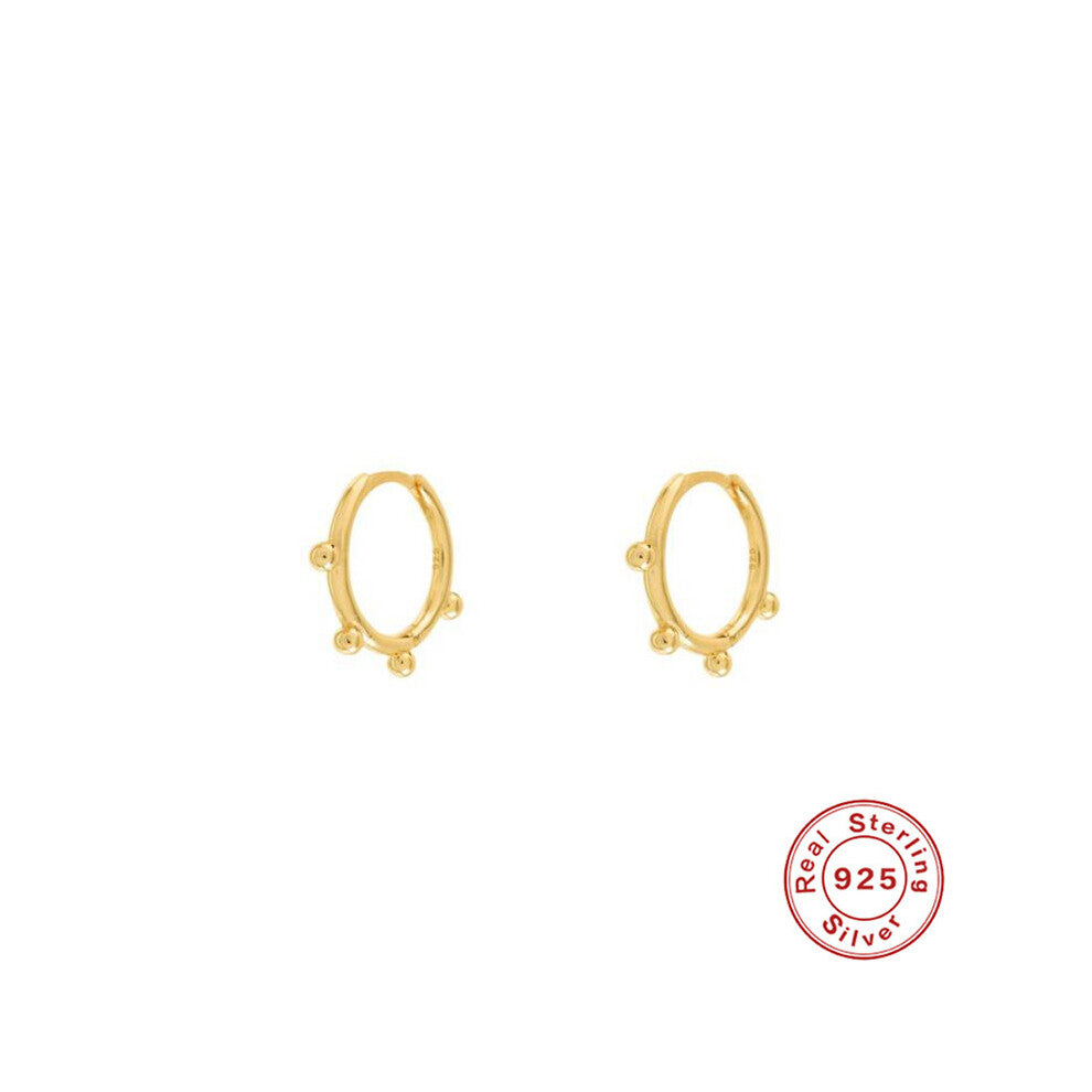 Round Heart Earrings For Women 925 Sterling Silver Earrings Hoops Pendientes Pin Glossy Piercing Jewelry Aretes