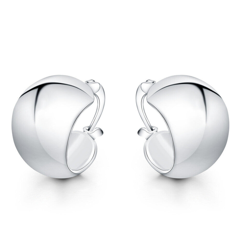 925 Sterling Silver Earrings Glossy Small Earrings Woman Glamour Jewelry Engagement Gift