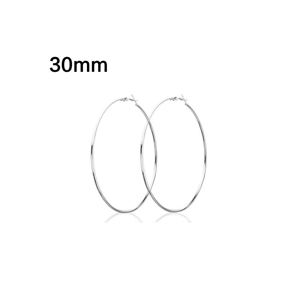 LargeNew Women Circle Silver Hoop Earrings for Women Round Earrings Hoops Ear Rings Party Club Gift
