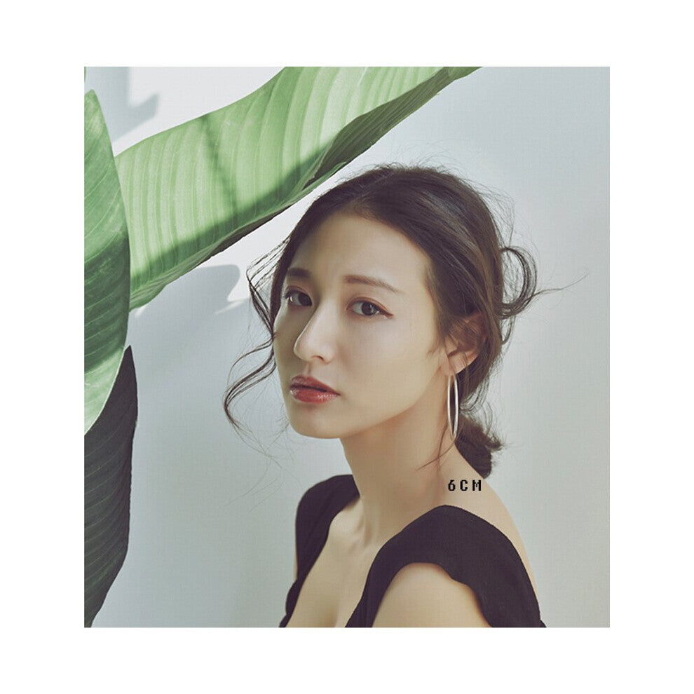 Big hoop earrings 925 Sterling Silver earrings female ear ring Earring Round the ear ring hoops Round earrings 50mm-60mm-70mm