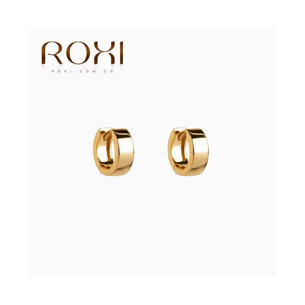 Wide Round 925 Sterling Silver Hoop Earrings Glossy Brincos Women's Earrings Pendientes Punk Jewelry Earings