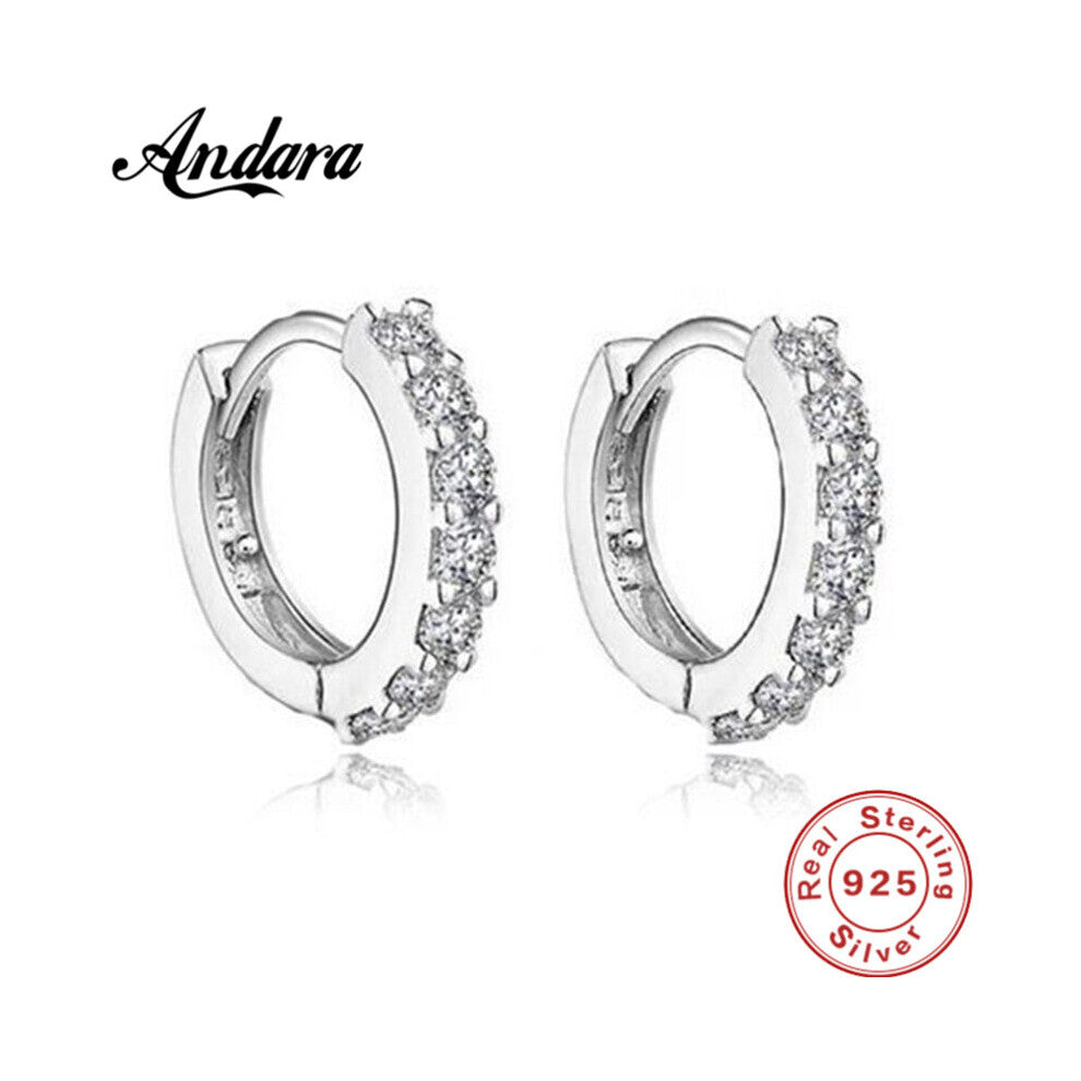 Jewelry 925 Sterling Silver Earrings Inlaid Zircon Earrings Woman Jewelry Gift Engagement Wedding