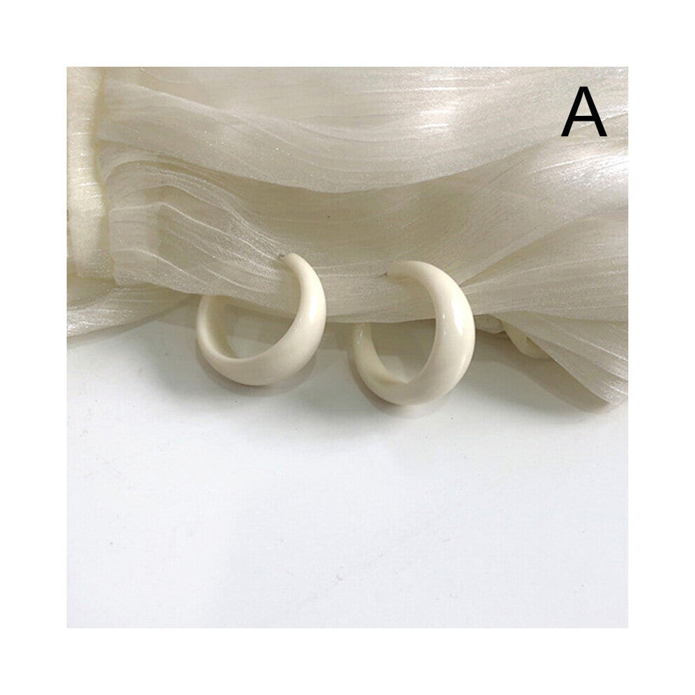 Acrylic Earrings Hoops For Women High Solid Geometric Round Circle Earrings Party Jewelry