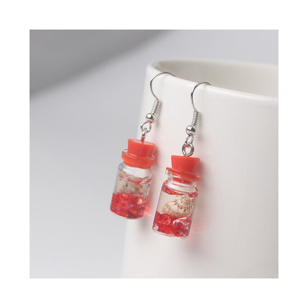 Acrylic Pendants Hook Earrings Sequins Beer Bottle Women Dangle Earrings Bear Small Earrings pendientes