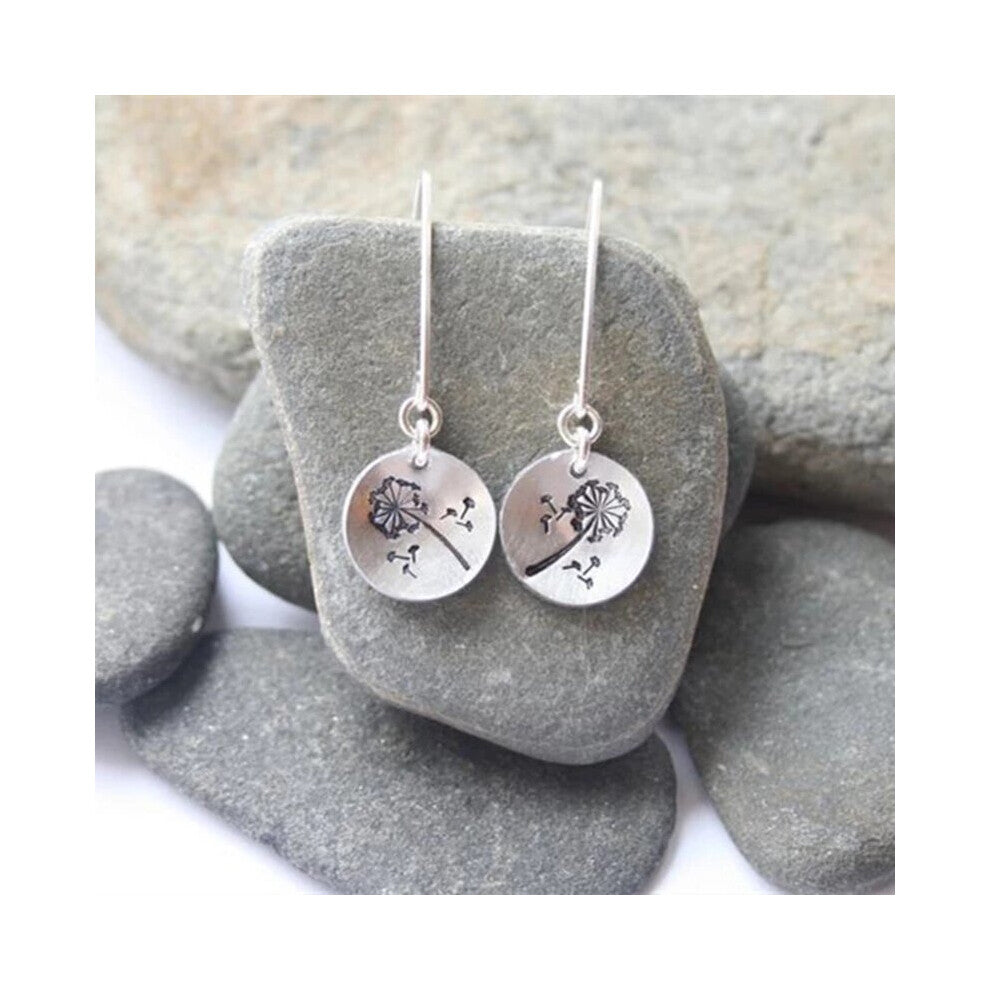 Silver Dandelion Dangle Earrings For Women Engagement Wedding Jewelry Statement Drop Earring Pendientes Bijoux